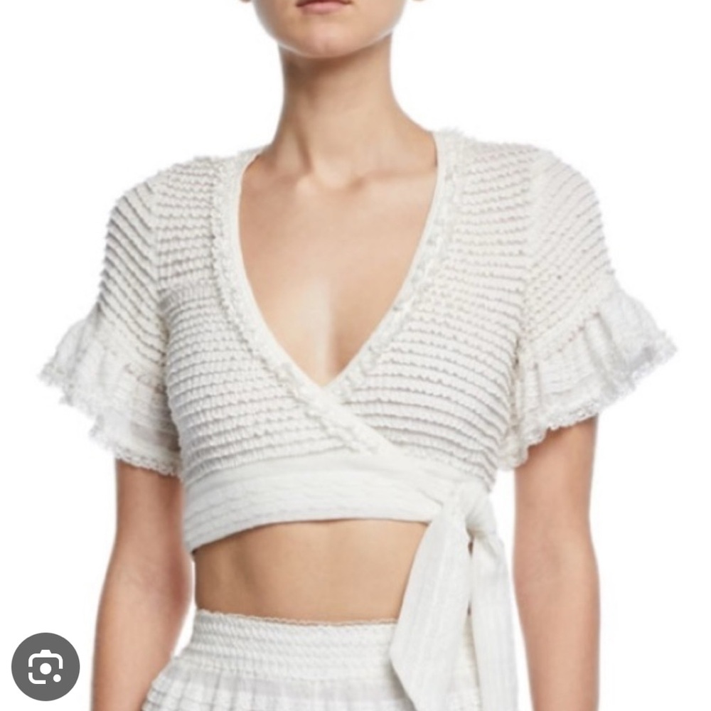 Jonathan Simkhaip Crop Wrap Knit Top